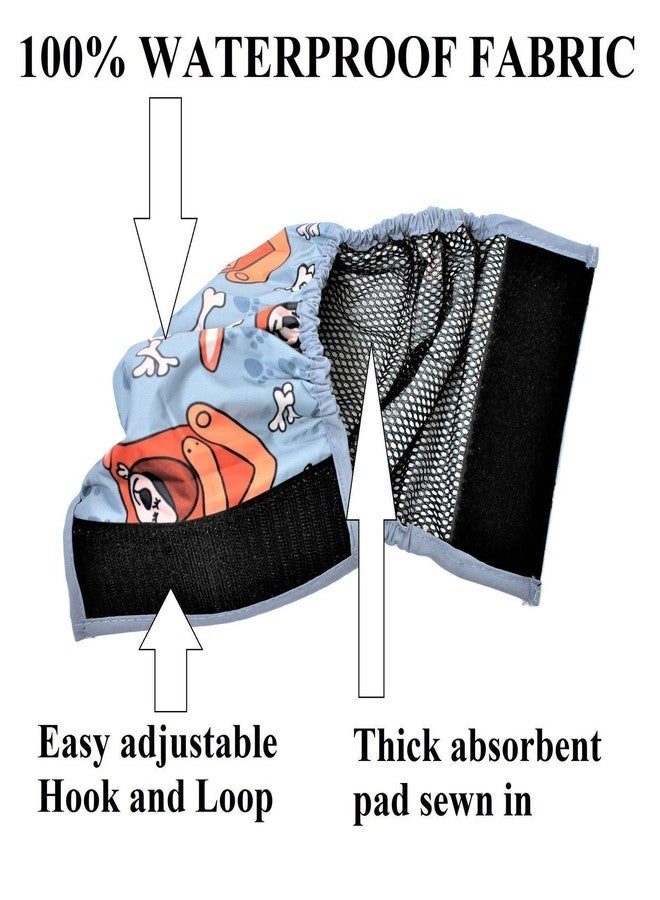 FDC Leak Proof Waterproof Diapers Dog Belly Band Male Wrap Washable Reusable Absorbent Pad Lined for Small Medium Large Pets Black (XXXL: Waist 20" - 27", Gray Dog) - Image 2