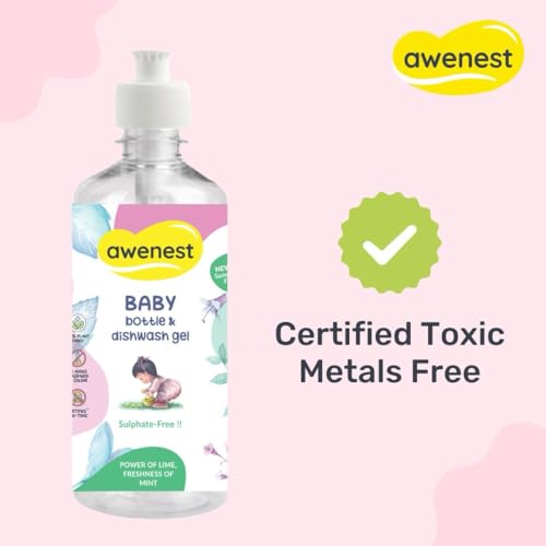 awenest Baby Liquid Cleanser 500 ml,100% Plant-based Natural Bottle Cleaning Gel, Baby Dishwash, Fragrance and Allergen Free, Certified Toxin-free for Bottles, Pump Parts, toys and more, No Sulphates - Image 5