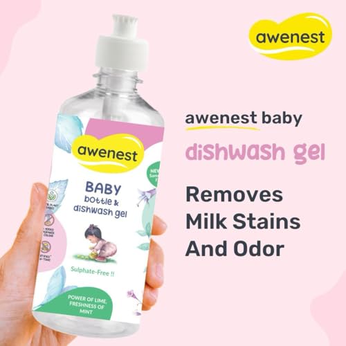 awenest Baby Liquid Cleanser 500 ml,100% Plant-based Natural Bottle Cleaning Gel, Baby Dishwash, Fragrance and Allergen Free, Certified Toxin-free for Bottles, Pump Parts, toys and more, No Sulphates - Image 3
