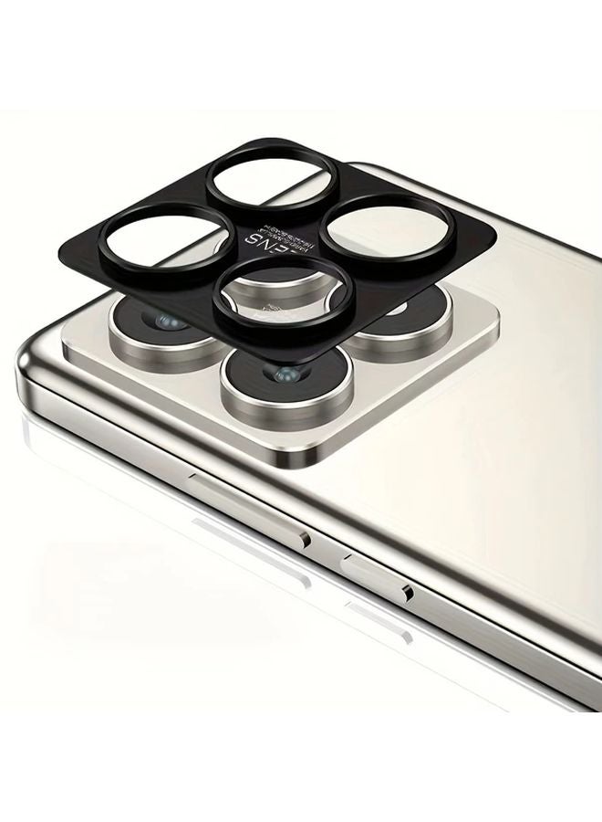 Xiaomi 14T Black Aluminum Alloy Camera Protection Case Metal Lens Film Hollow Cover - Image 1