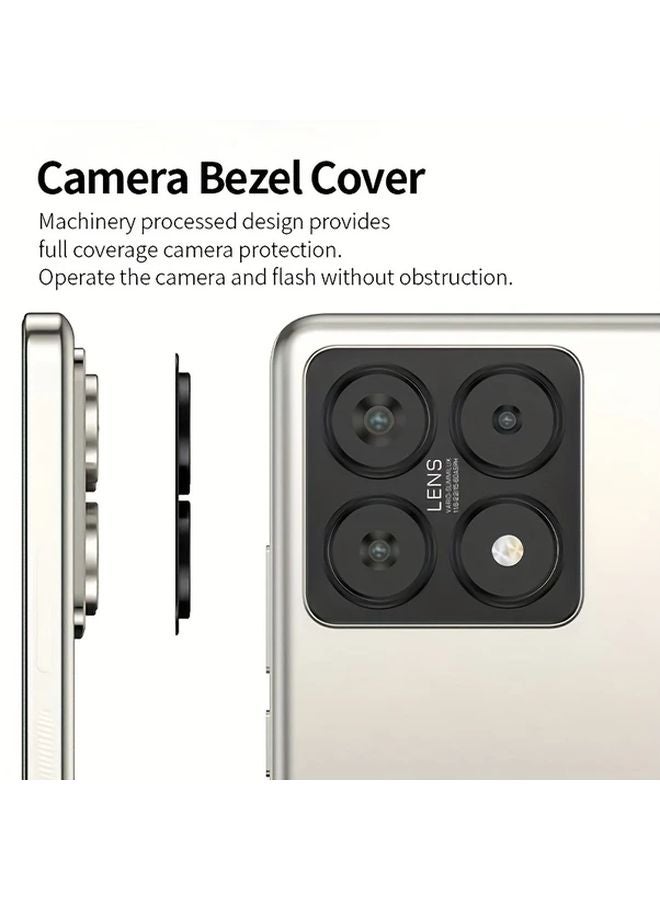 Xiaomi 14T Black Aluminum Alloy Camera Protection Case Metal Lens Film Hollow Cover - Image 5