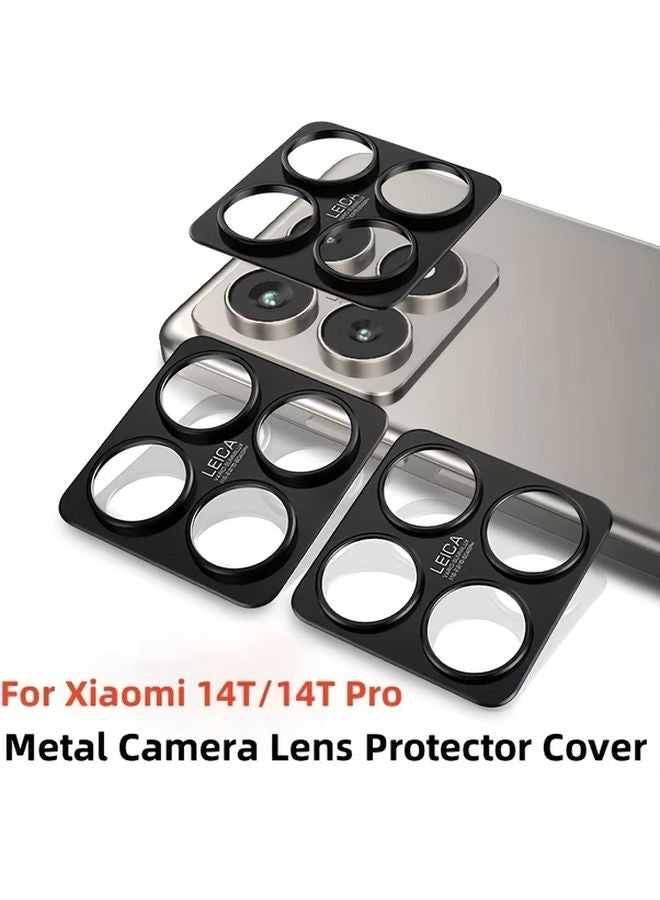 Xiaomi 14T Black Aluminum Alloy Camera Protection Case Metal Lens Film Hollow Cover - Image 2