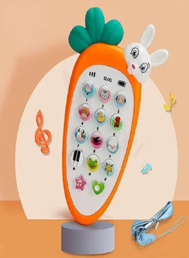 Phone Toy - Phone for Babies, Music and Lighting (Carrot & Rabbit Shape) Orange