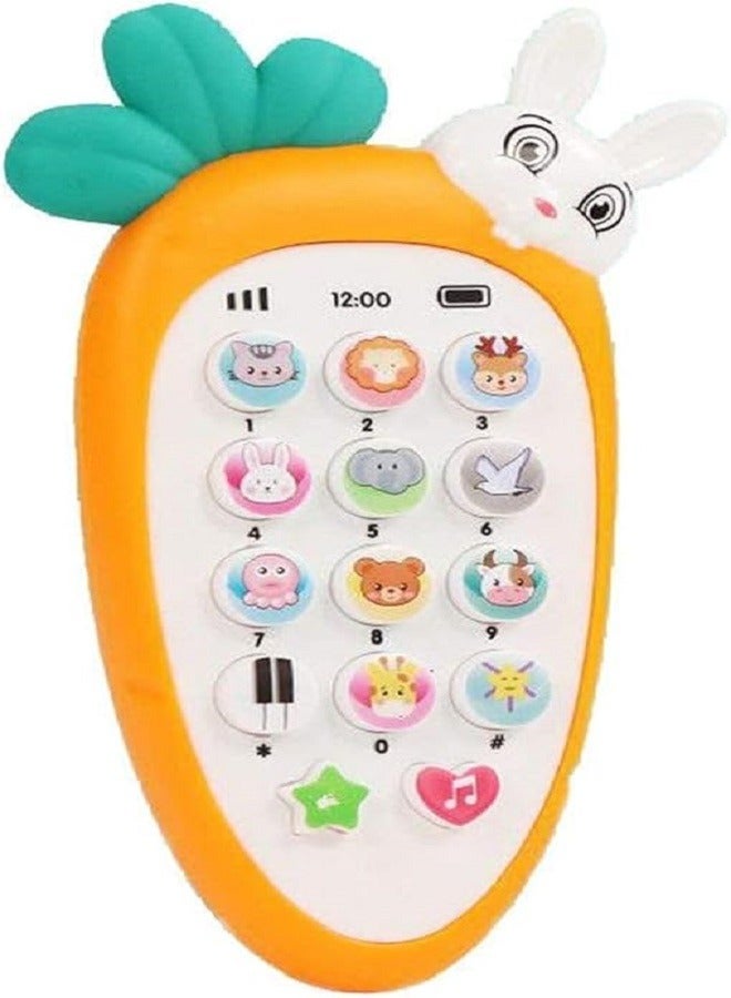 Phone Toy - Phone for Babies, Music and Lighting (Carrot & Rabbit Shape) Orange