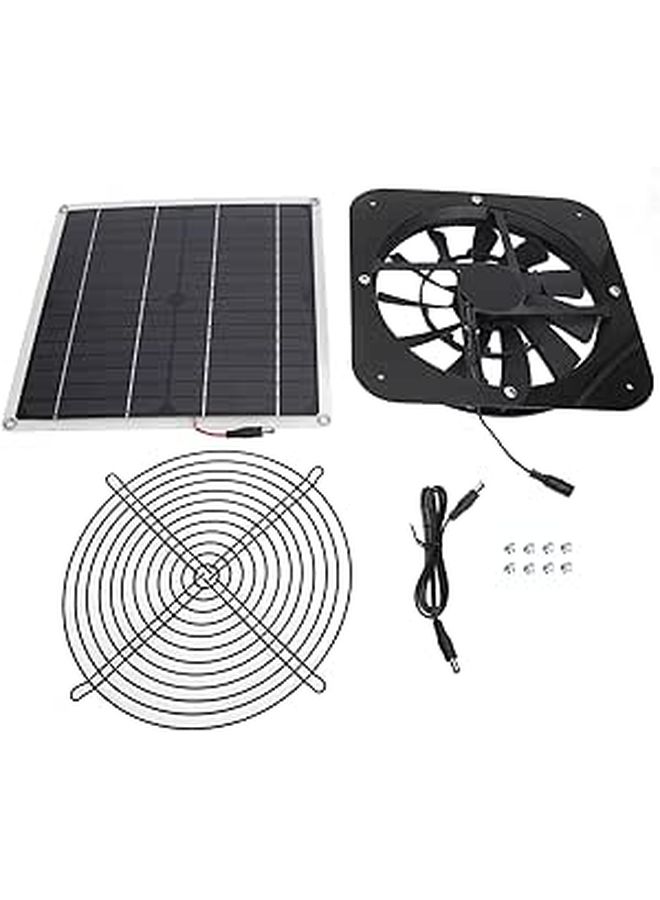 Solar Exhaust Fan 100W 10 Inch Black for Shed Greenhouse Energy Efficient Ventilation - Image 1
