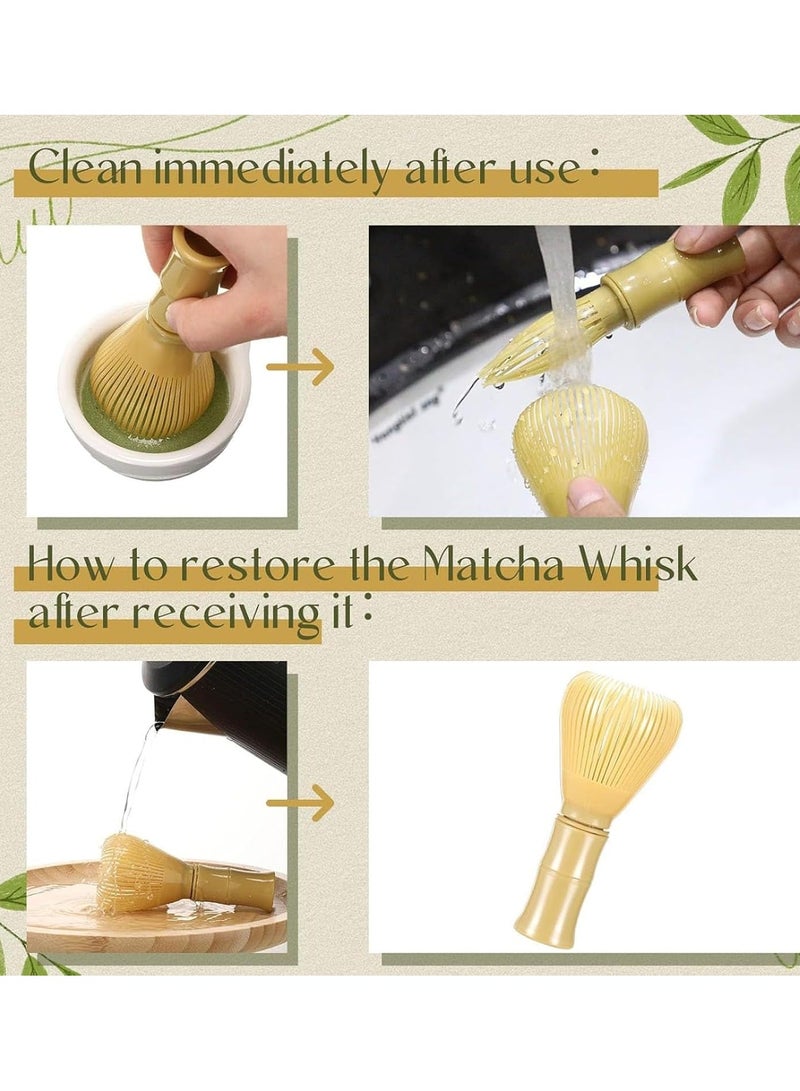 يلا بيك طقم خفاقة ماتشا ٥ قطع، طقم شاي ياباني تقليدي كامل مع خفاقة راتنجية، ومُنخل، وملعقة، وحامل لتحضير مسحوق الشاي الأخضر ماتشا، هدية مثالية لعشاق الشاي - Image 4