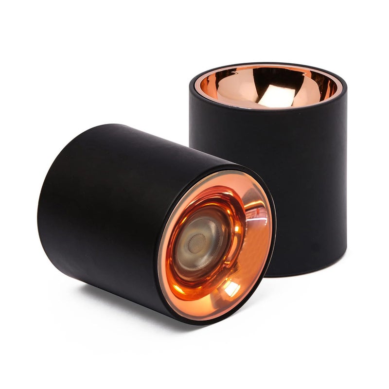 Harold Electricals Harold Electricals 20 Watt Black Body Antiglare LED Round Cylinderical Surface COB Spotlight Ceiling Downlight for Home Office Indoor Outdoor Rose Gold Reflector Warm White Pack of 1 - Image 1