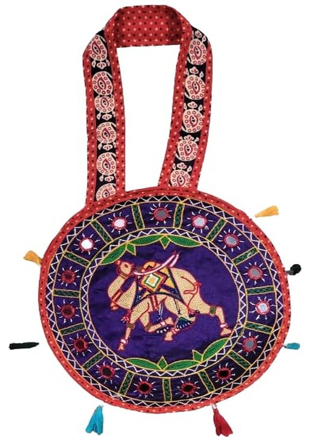 INDIACRAFT Handmade Round cotton Side Sling Bag (Indigo) - Image 2