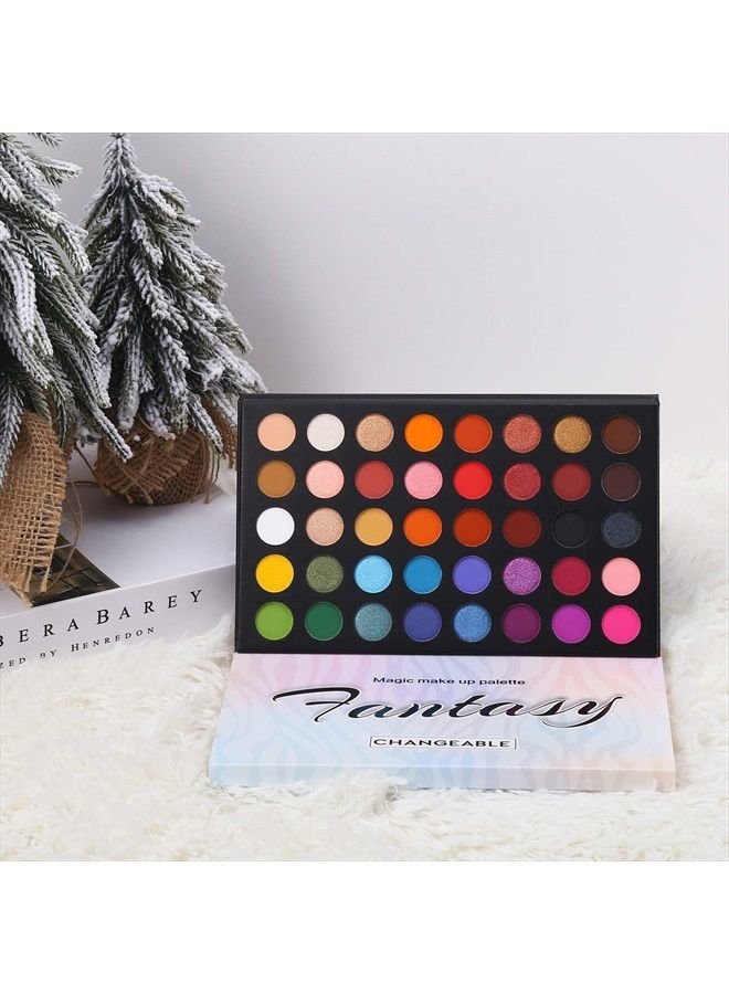Prism Makeup Highly Pigmented Eye Makeup Palette, Matte Shimmer Metallic Eyeshadow Pallet Long Lasting Blendable Natural Colors Make Up Eye Shadows Cosmetics Gift Kit - Image 2