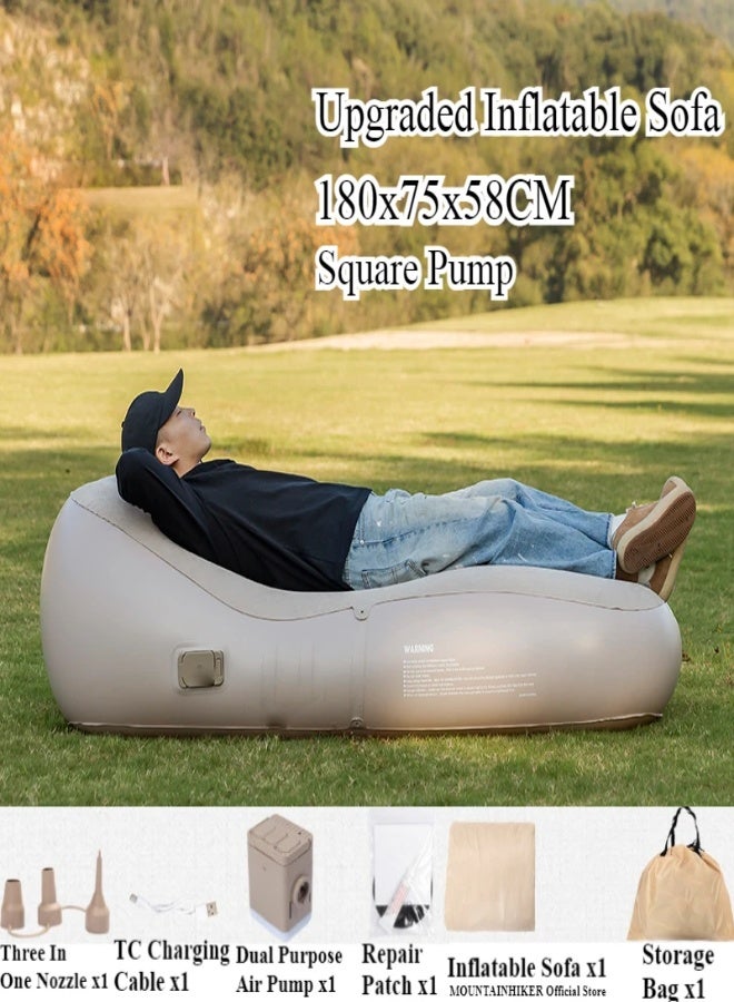 ارواق سرير هوائي قابل للنفخ أوتوماتيكياً – أريكة هوائية محمولة للتخييم والرحلات مع وسادة ومضخة مدمجة، يتحمل حتى 150 كجم، تصميم مريح وسريع النفخ مع حقيبة تخزين - Image 1
