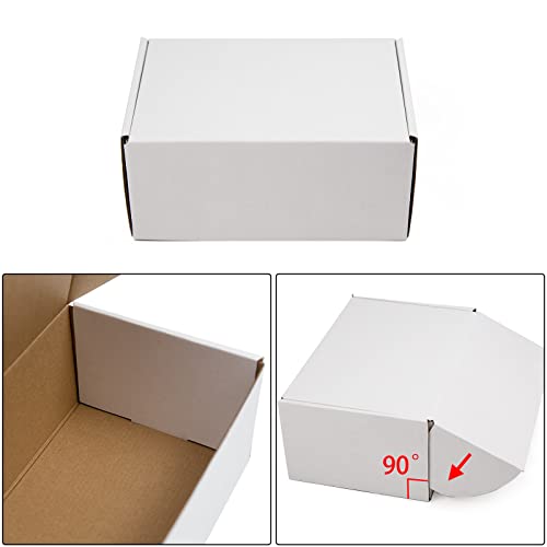 Sodissa 9x6x4 Inches Shipping Boxes Pack of 25, White Corrugated Cardboard Boxes for Small Bussiness - Image 3