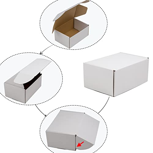 Sodissa 9x6x4 Inches Shipping Boxes Pack of 25, White Corrugated Cardboard Boxes for Small Bussiness - Image 4