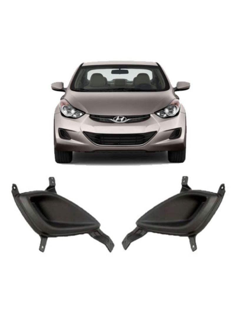 GENERIC - DELUX WOOD CARVER Front Fog Light Cover for Hyundai Elantra 2011–2012 Compatible Replacement with Durable Clear Finish - Image 2