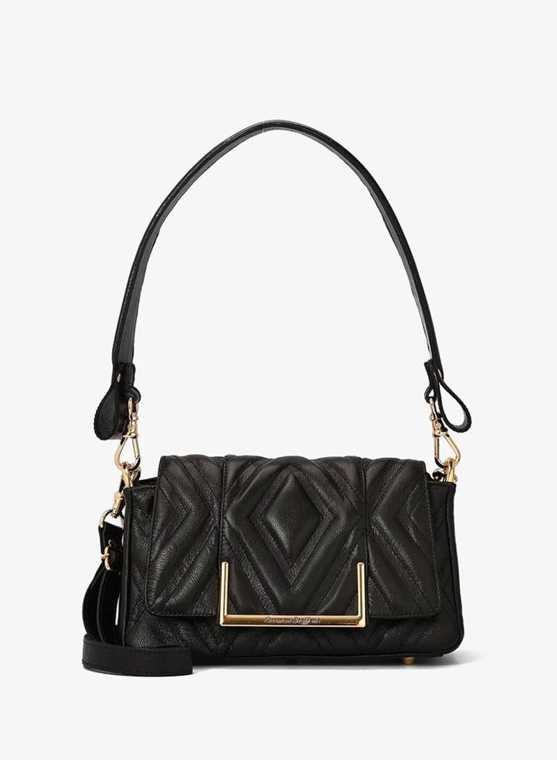 Carmen Steffens Quilted Black Leather Bag