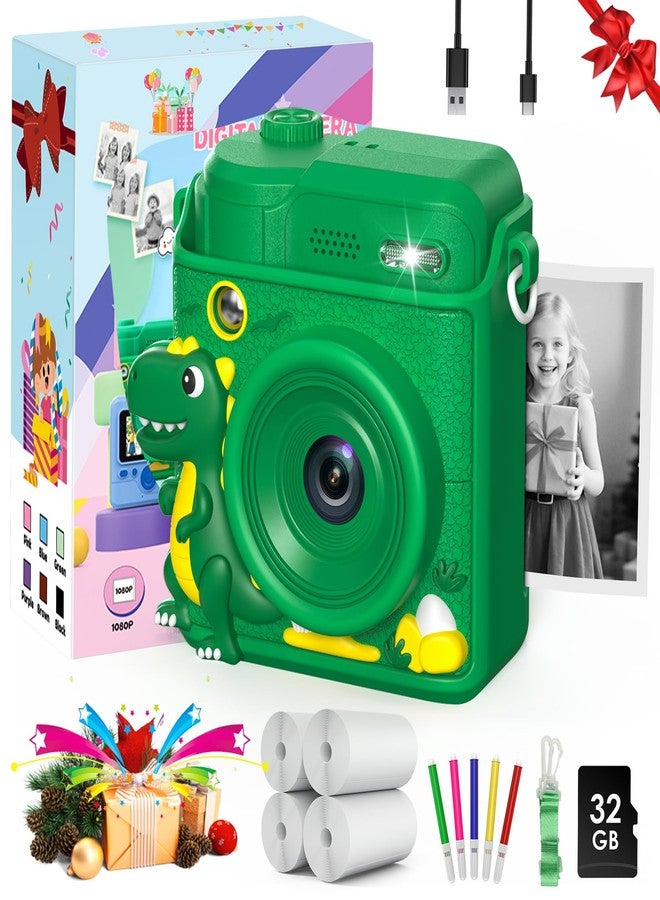 Gofunly Kids Camera Instant Print: 6 Layers of Protection Kids Camera, Prints in 1 Second, 5 Rolls of Printing Paper with 32Gb Card, Creative Birthday Gifts for Age 4-10 Girls Boys - Image 1