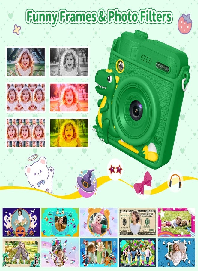 Gofunly Kids Camera Instant Print: 6 Layers of Protection Kids Camera, Prints in 1 Second, 5 Rolls of Printing Paper with 32Gb Card, Creative Birthday Gifts for Age 4-10 Girls Boys - Image 4