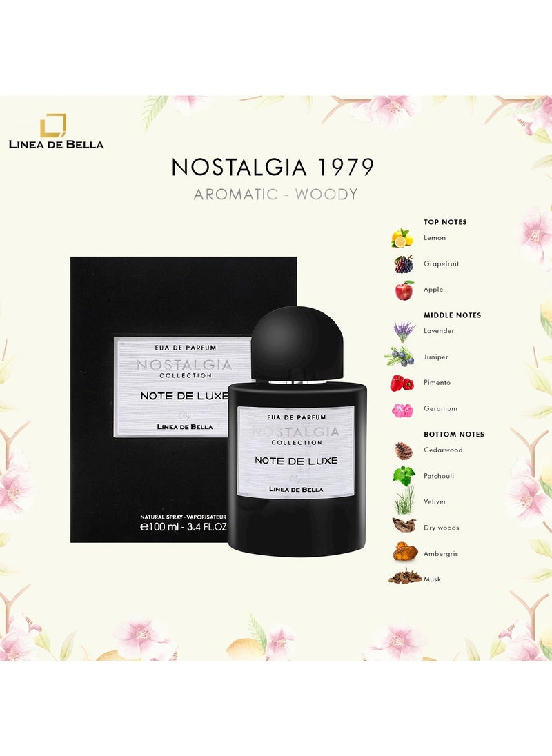 Linea De Bella Linea De Bella Nostalgia 1979 EDP 100ML | Luxury Men's Perfume with Cedarwood & Musk  - Image 4