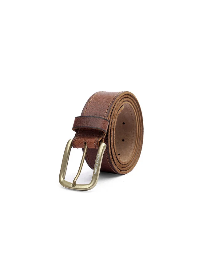 Bacca Bucci Bourbon Brown Men's Brown Textured Leather Belt with Tang Closure for Men | Best Price UAE