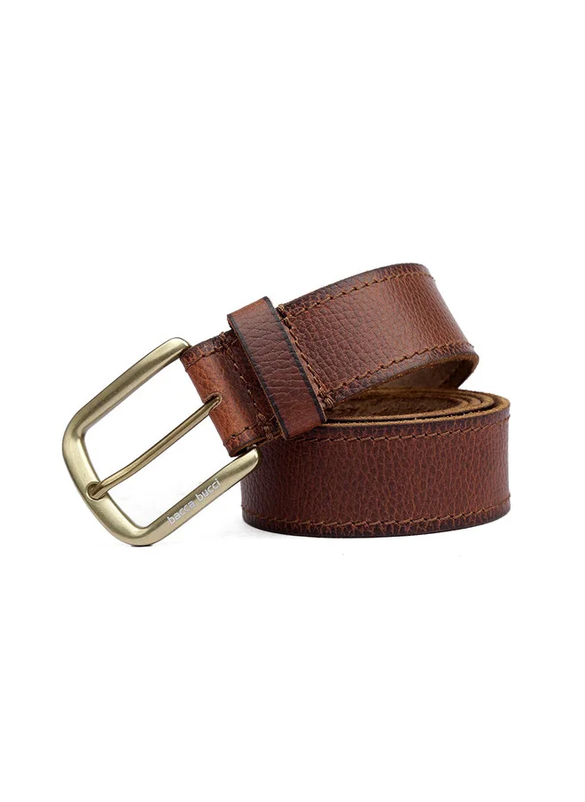 Bacca Bucci Bourbon Brown Men's Brown Textured Leather Belt with Tang Closure for Men | Best Price UAE