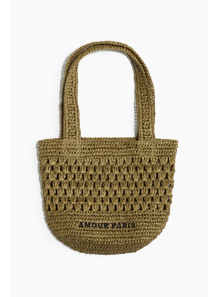 اتش اند ام Straw Tote Bag