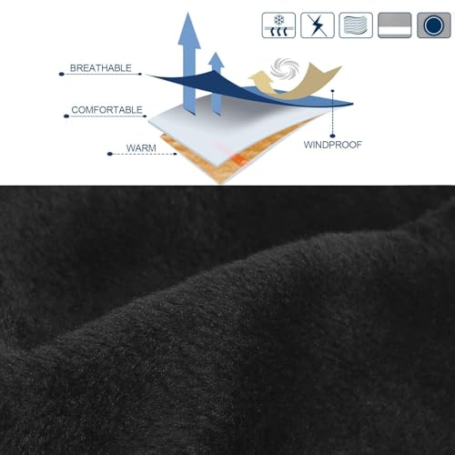 PrimeBox Fleece Neck Warmer Gaiter 1 Pack Windproof Face Mask for Men & Women for Outdoor Ski Running Cycling Motorcycle in Cold Weather Winter Black Color - Image 4