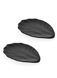 KULSAN Melamine Serving Plate Set Matte Black 25 cm 2 Piece  - Image 1