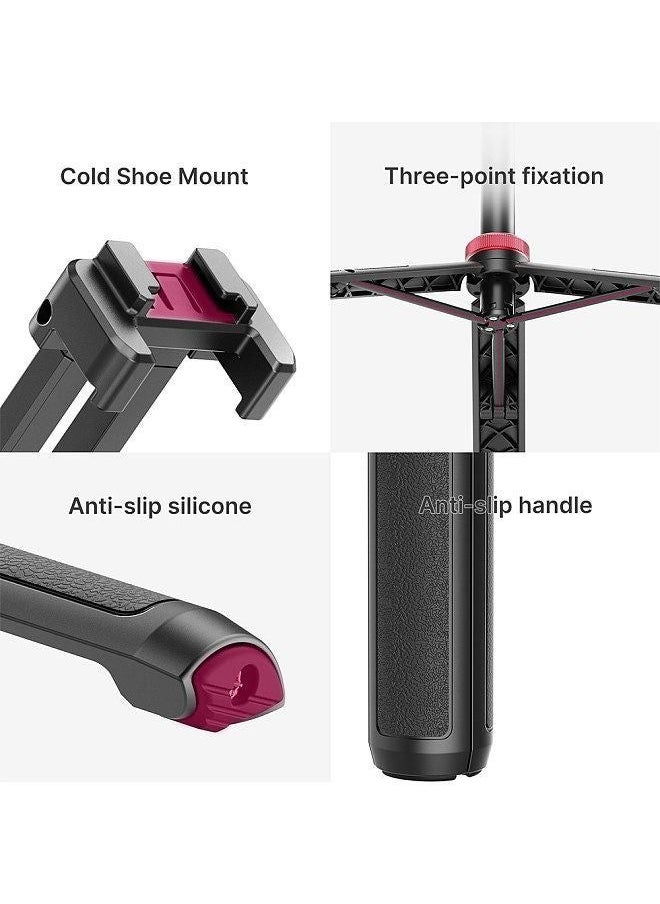 Ulanzi - MT-44 Extendable Mini Tripod Stand Flexible Portable Selfie Stick with 360° Rotatable Ball Head Quick Release Plate Phone Clip Max. Load Bearing 1.5kg - Image 1