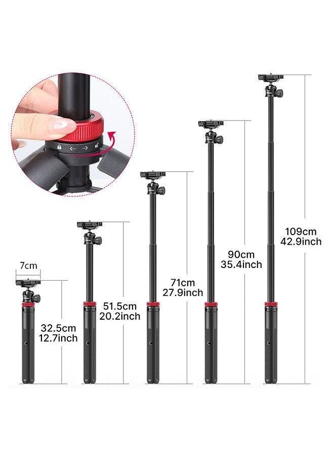 Ulanzi - MT-44 Extendable Mini Tripod Stand Flexible Portable Selfie Stick with 360° Rotatable Ball Head Quick Release Plate Phone Clip Max. Load Bearing 1.5kg - Image 1