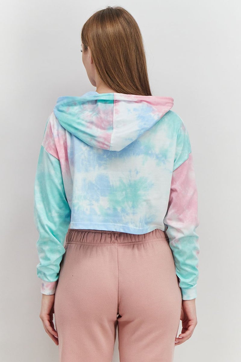 XOXO Women Sportswear Fit Long Sleeve Running Sweatshirt, Blue and Pink - Image 3