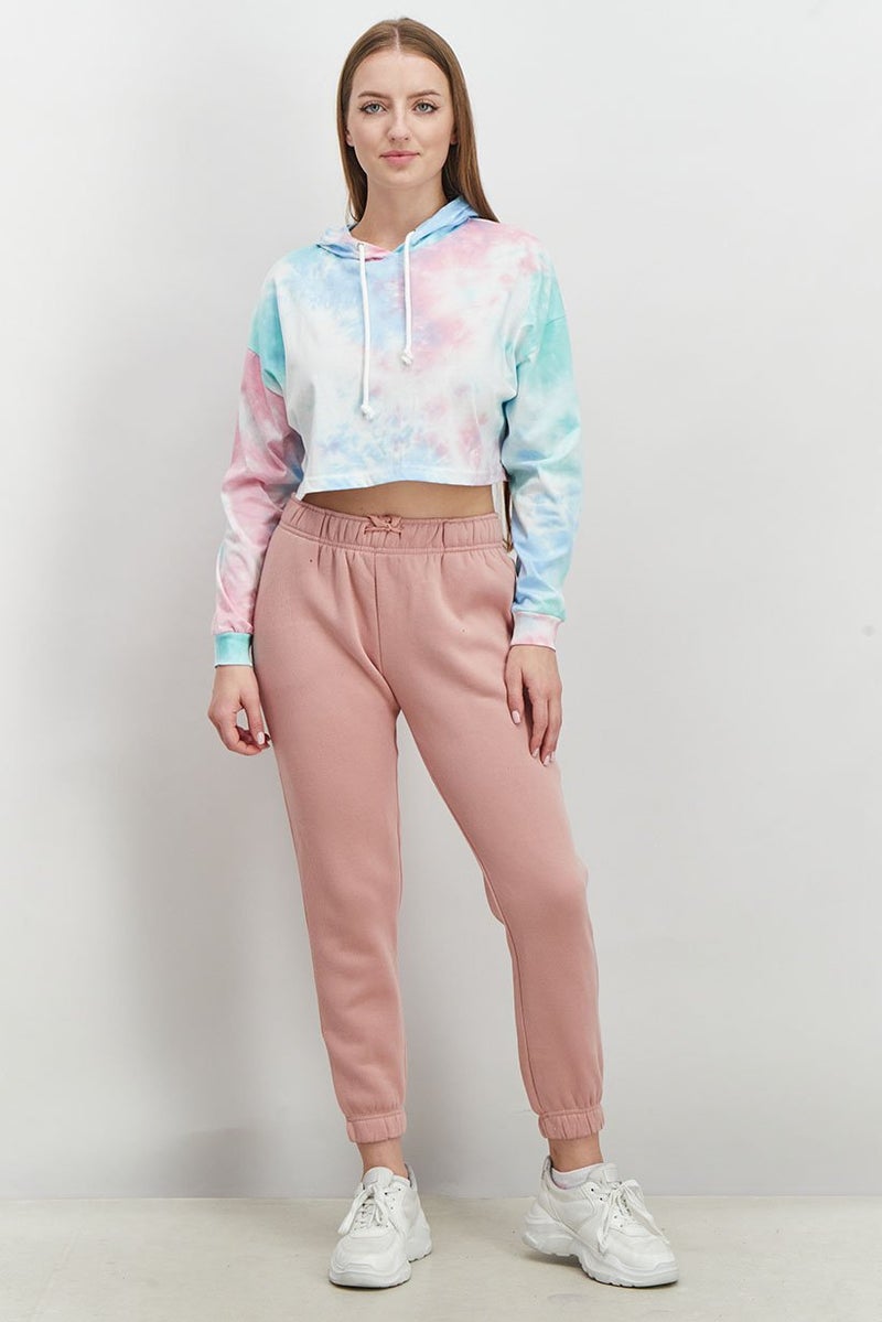 XOXO Women Sportswear Fit Long Sleeve Running Sweatshirt, Blue and Pink - Image 2