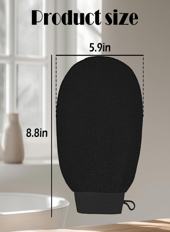 Criyar 1 Pair Exfoliating Glove, Scrubbies for Body, Body Exfoliator, Exfoliating Washcloth（Black+Black） - Image 4