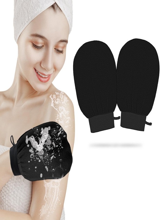 Criyar 1 Pair Exfoliating Glove, Scrubbies for Body, Body Exfoliator, Exfoliating Washcloth（Black+Black） - Image 1
