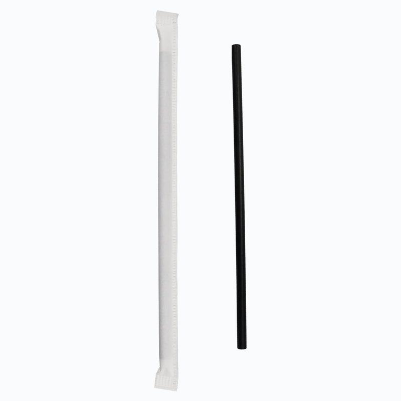 chunspak Black Paper Drinking Straws Bulk Individually Wrapped - 1000 Counts  7.75"" x0.24"" - For Cocktail  Coffee  Bars and Restaurants - Image 2