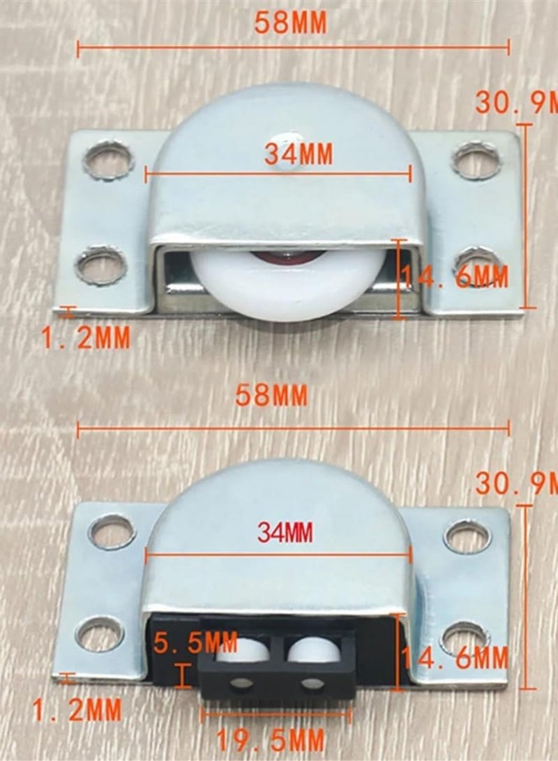 GGOOT Furniture Door Rollers Stainless Steel Sliding Door Wheel Cabinet Nylon Pulley Hanging Wheel Compatible With Wardrobe Hardware Hand tool accessories  - Image 2