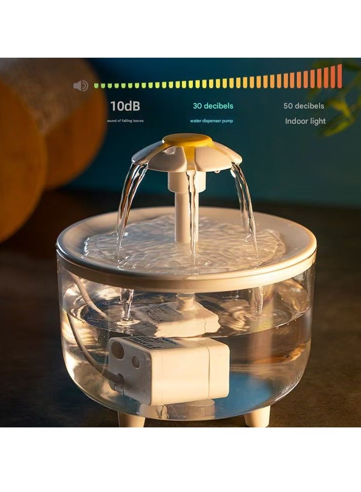 MHD Cat Flower Circulating Water Dispenser Automatic Filtering Live Water Flow Feeder USB Flug-in Drinking Water Pet Supplies - Image 4