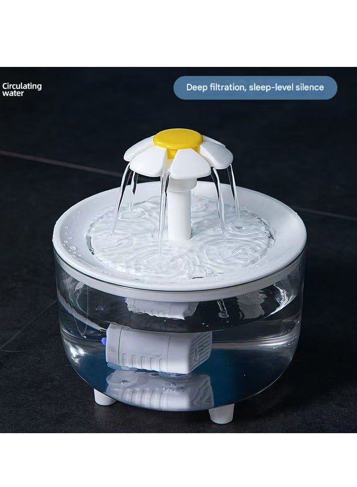 MHD Cat Flower Circulating Water Dispenser Automatic Filtering Live Water Flow Feeder USB Flug-in Drinking Water Pet Supplies - Image 3