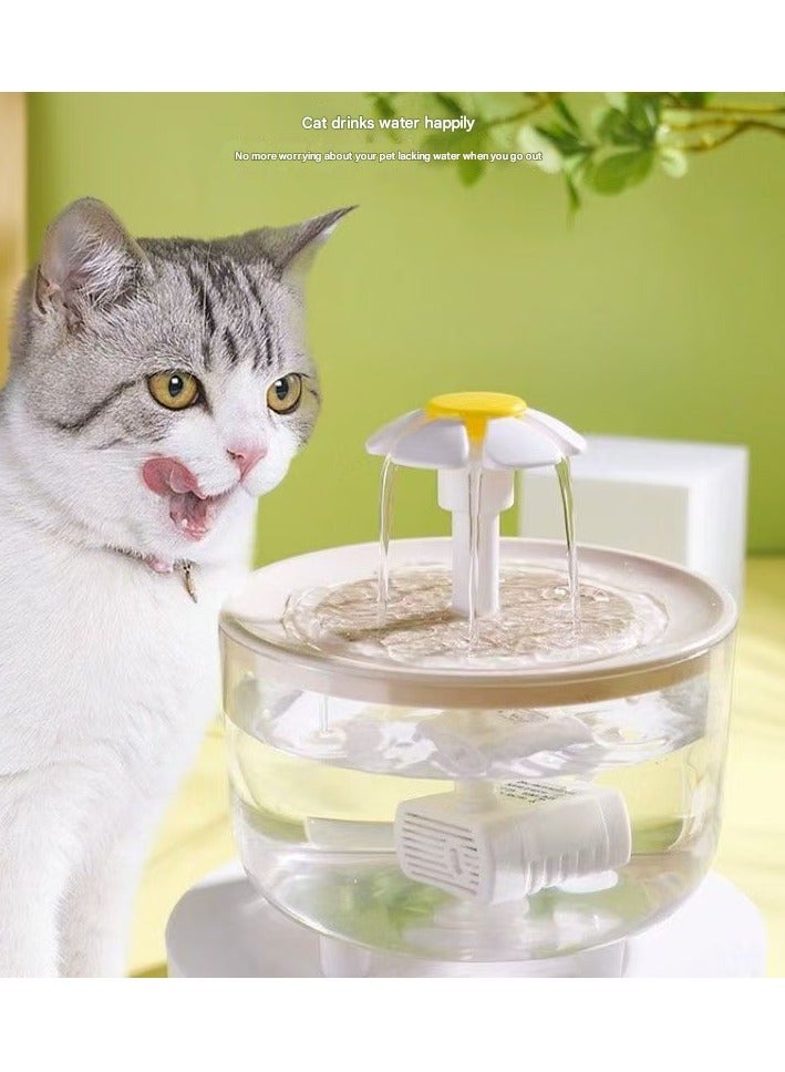 MHD Cat Flower Circulating Water Dispenser Automatic Filtering Live Water Flow Feeder USB Flug-in Drinking Water Pet Supplies - Image 1