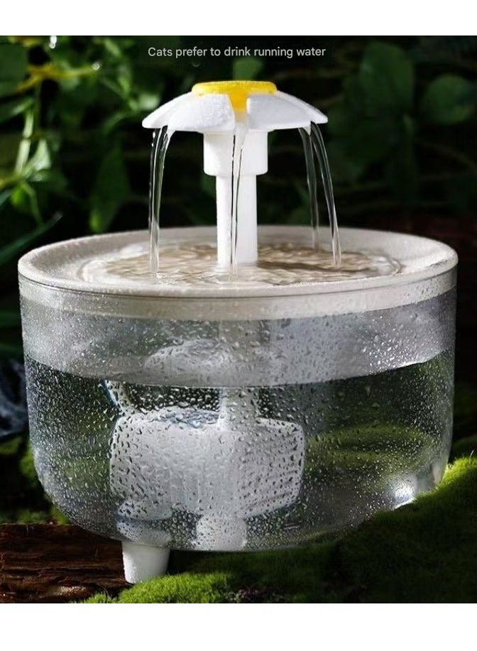 MHD Cat Flower Circulating Water Dispenser Automatic Filtering Live Water Flow Feeder USB Flug-in Drinking Water Pet Supplies - Image 2
