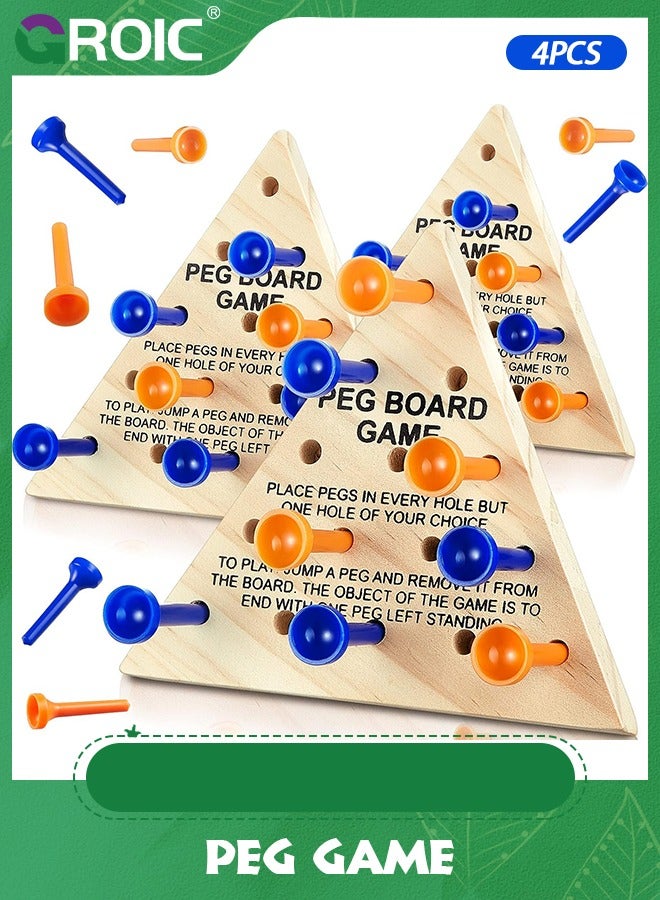 GROIC Wooden Triangle Peg Game, Sets, Educational Board Game for Teens and Adults, Travel Size, Strategy Toy, Fun Learning Puzzles - Image 1