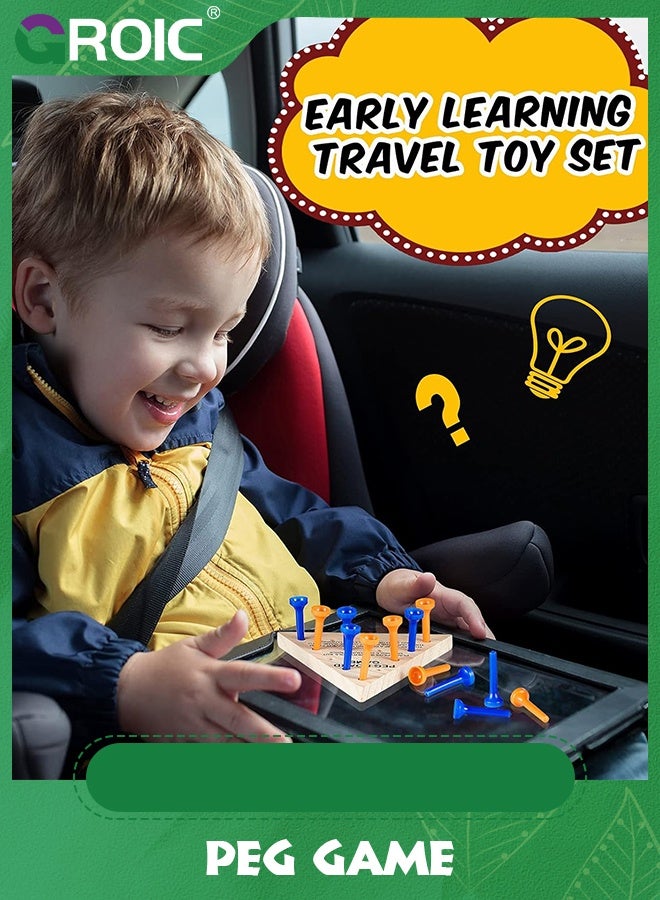 GROIC Wooden Triangle Peg Game, Sets, Educational Board Game for Teens and Adults, Travel Size, Strategy Toy, Fun Learning Puzzles - Image 5