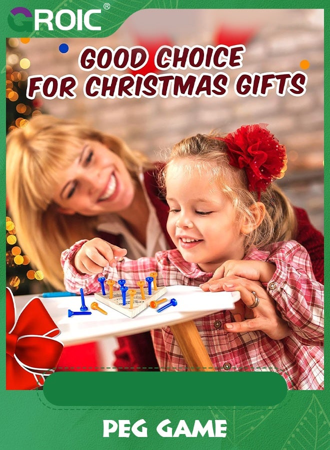 GROIC Wooden Triangle Peg Game, Sets, Educational Board Game for Teens and Adults, Travel Size, Strategy Toy, Fun Learning Puzzles - Image 3