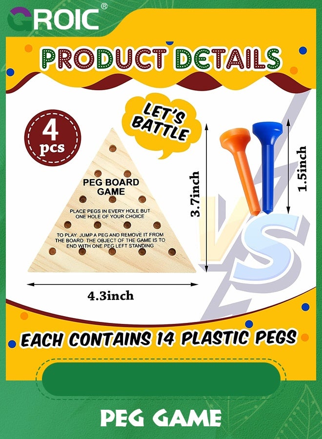 GROIC Wooden Triangle Peg Game, Sets, Educational Board Game for Teens and Adults, Travel Size, Strategy Toy, Fun Learning Puzzles - Image 2