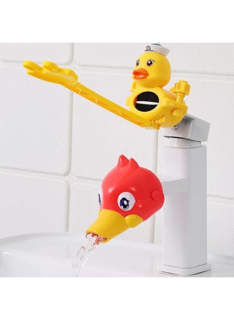 SYOSI Kids Hand Washing Faucet Extension Set, Kawaii Yellow Duck Faucet Extender for Toddlers, Easy Install Sink Extension for Toddlers Hand Washing, Ideal for Bathroom and Kitchen Sinks - Image 1