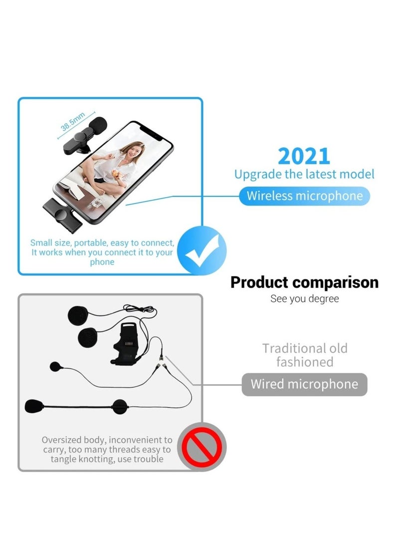 ELTRAZONE 2 in 1 iphone or type-c Wireless Lavalier Microphone For IPhone, Plug Play, Portable Audio Video Recording Mic for Youtube, Live Stream, Vlog, Interview, Laptops PC  - Image 3