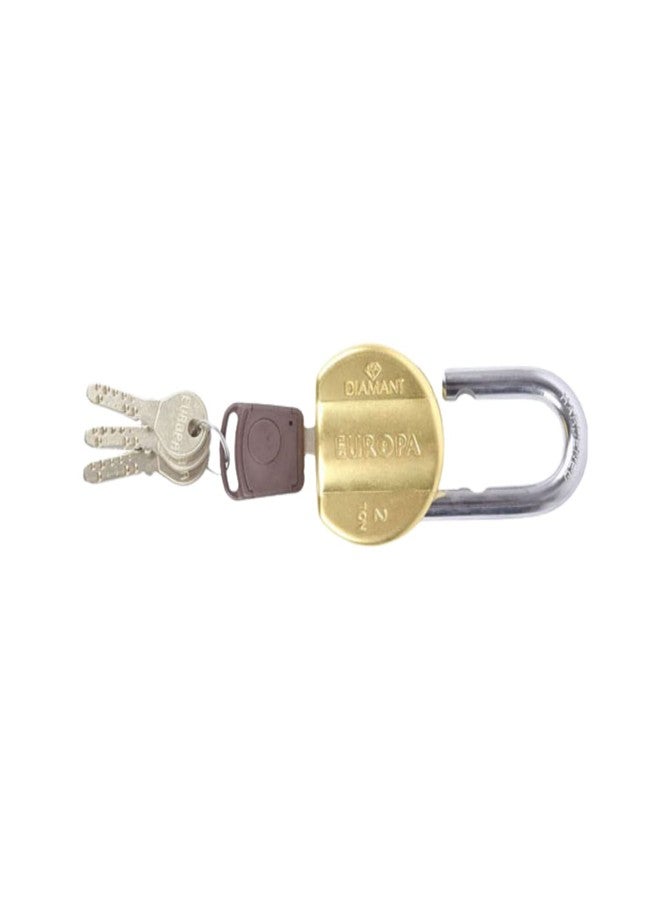 Europa L365 TW Diamant Padlock with 14 Pin Dimple Key DLSB Technology Modern Styling Bump and D Shape, 65 mm Twin Pack, Common Key 11 mm Hard Shackle, 3 + 1 Light Included, BM Finish (Brass Matt) - Image 3