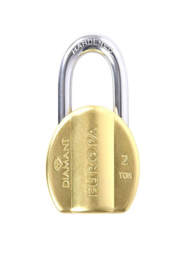 Europa L365 TW Diamant Padlock with 14 Pin Dimple Key DLSB Technology Modern Styling Bump and D Shape, 65 mm Twin Pack, Common Key 11 mm Hard Shackle, 3 + 1 Light Included, BM Finish (Brass Matt) - Image 1