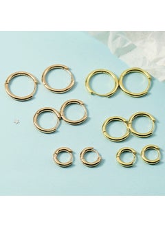 Minimalist Gold Hoop Earrings Simple CirclePlain ear ring 10MM (White Gold) Plain ear ring 10MM (White Gold)