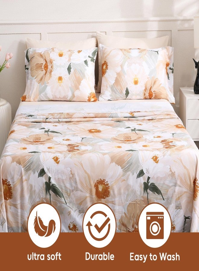 LONAVA Solid and Printed Queen Size Bed Sheet Set - 6-Piece, Includes Solid Fitted Sheet, Solid Pillowcases, OEKOTEX Certified, 100% Brushed Microfiber, Comfortable and Breathable, G24076 - Image 5