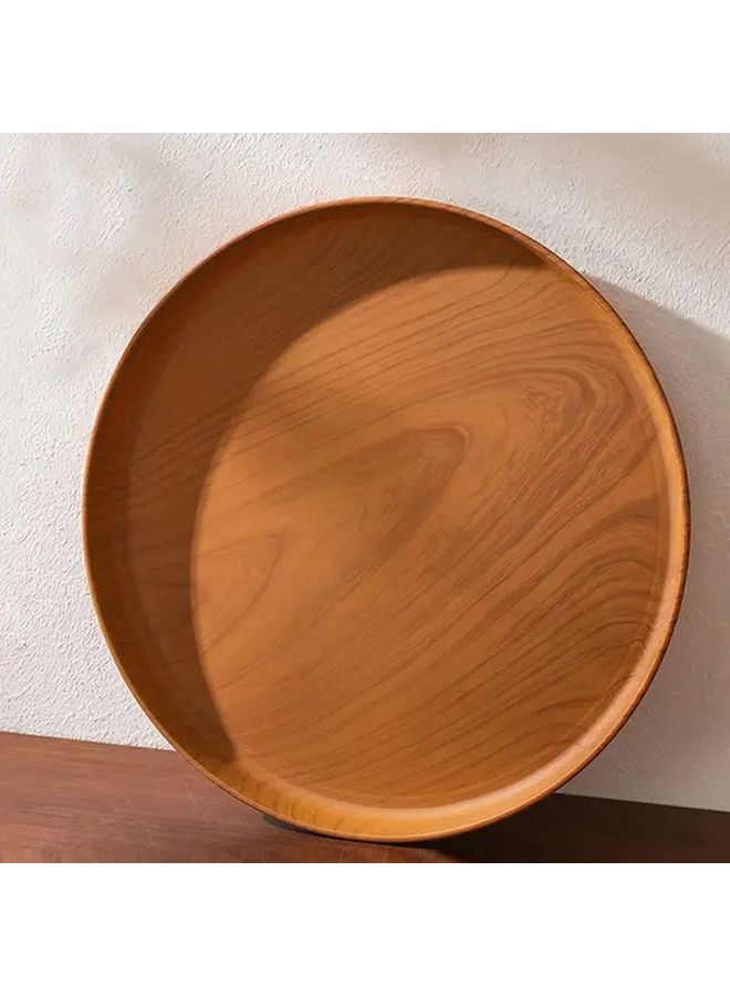 Wood Grain Round Serving Tray Set Of 3 Pieces Durable And Easy To Clean For Meals And Guests - Image 5