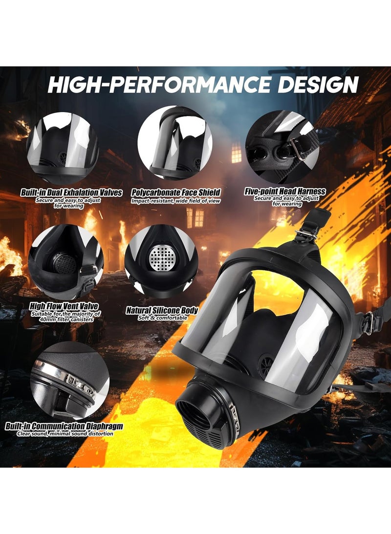 Ru syanl Gas Masks Chemical Full Face Respirator Mask with Filters 40mm Activated Carbon Charcoal Filter Canister for Dust Painting Chemical Mechanical Polishing Welding - Image 2